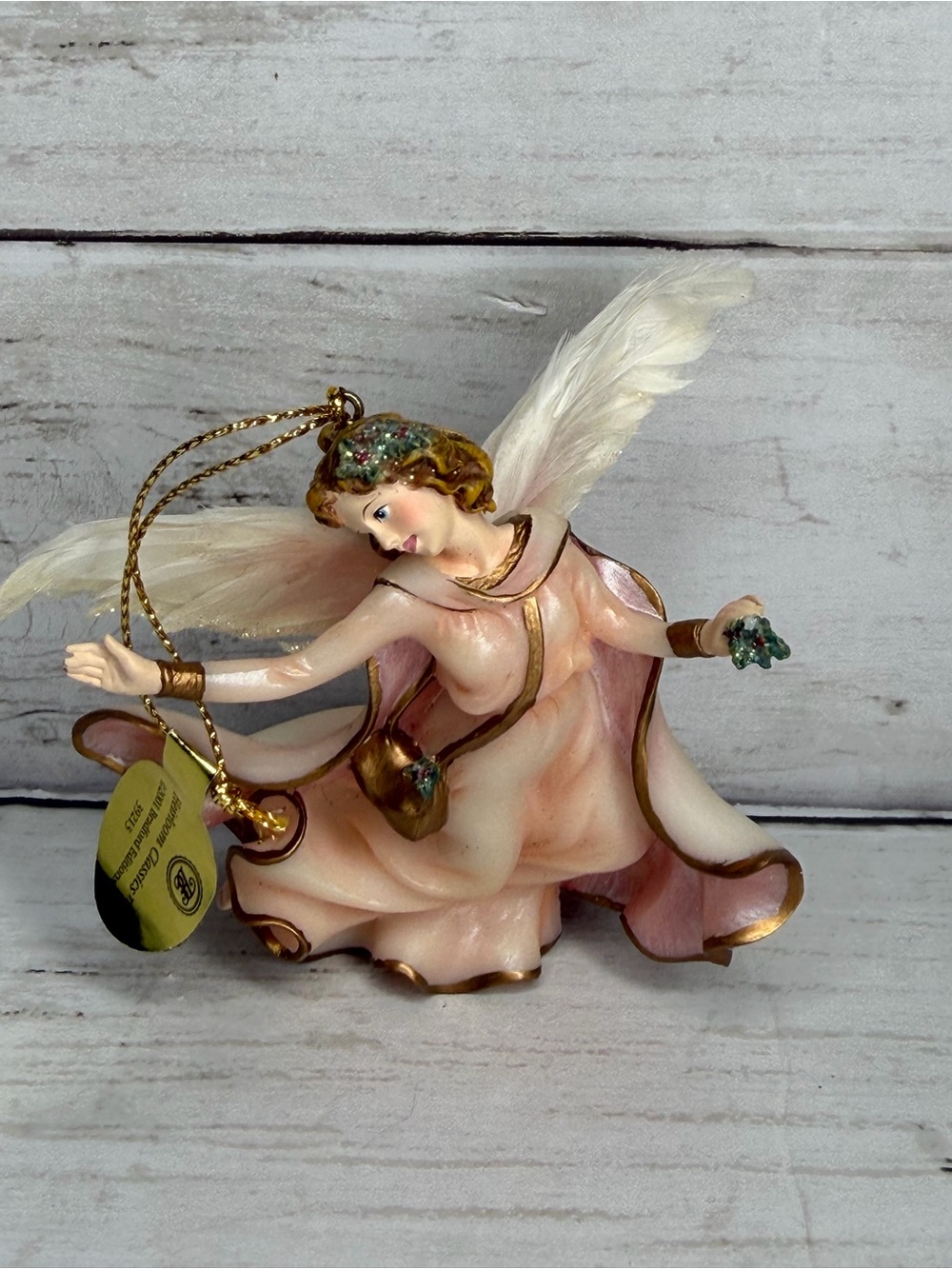 Bradford Editions Safe Journeys Millennial Angel Ornament 2001 Feather Wings